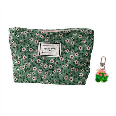 1 trousse de toilette à motif floral et 1 décoration suspendue de fleurs - Trousse de toilette de voyage portable - Trousse de t