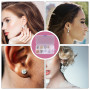 Lot de 530 boucles d'oreilles avec 10 boîtes de rangement, 10 types de boucles d'oreilles, arrière en silicone souple, bouchons 