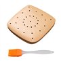 100 pièces de papier parchemin pour friteuse à air avec 1 pièce de brosse à four