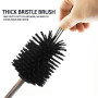 Lot de 2 brosses de toilette en silicone - Poils doux - Longue poignée - Nettoyeur de toilettes accroupi - Convient pour les toi