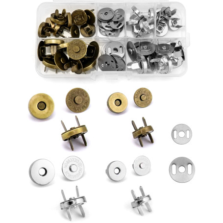 QWORK 20 Pcs Fermoir Bouton Magnétique