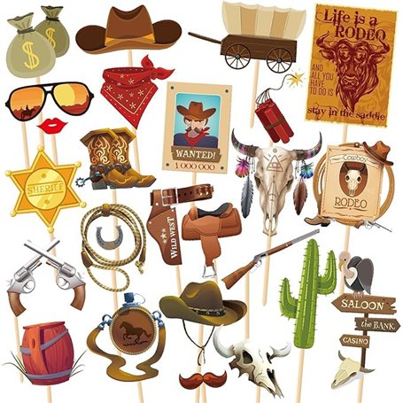 25 Pièces D'Accessoires Photo De Cowboy