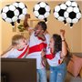 Lot de 18 ballons décoratifs de football, 2 rouleaux de rubans, ballons décoratifs sur le thème du football, ballons en aluminiu