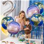 Ballons de terre 3 pièces, ballons ciel étoilé 3 pièces, ballons de décoration de fête, ballons en aluminium du monde, ballons g