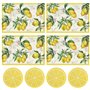 Lot de 4 sets de table décoratifs avec citron