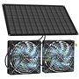 Vankarr Ventilateur Solaire 15W Résistant aux Intempéries Kit de Panneau Solaire avec Double Ventilateur Extracteur d'air Solair
