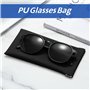 Lot de 4 étuis de protection en cuir synthétique souple avec chiffon de nettoyage pour lunettes de soleil portable et étanche - 