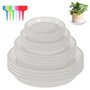 16 Pièces Coupelle Pot de Fleur Soucoupe Pot Fleur Plastique Soucoupes Pots de Fleurs avec 18 Étiquettes sous Pot de Fleur Rond