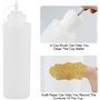 JRSHIRLEYLTD Lot de 4 bouteilles à presser en plastique avec bouchons, bouteilles d'épices réutilisables avec 1 pinceau à tasse,