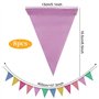 4 pièces–32M Guirlande de fanions en Tissu Pastel Arc-en-Ciel Guirlande de fanions d'extérieur étanche pour Anniversaire, Printe