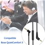 Bose Q3 Câble audio de rechange pour casque Bose QuietComfort 3 QC3 avec contrôle du volume et micro intégré 1,4 m 3,5 mm à 2,5 