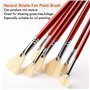 GACDR Lot de 7 pinceaux éventail pour peinture, poils de porc naturels et long manche en bois, pinceaux professionnels pour pein