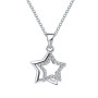 Belons Collier pour femme en argent sterling 925 avec pendentif en forme d'étoiles doubles