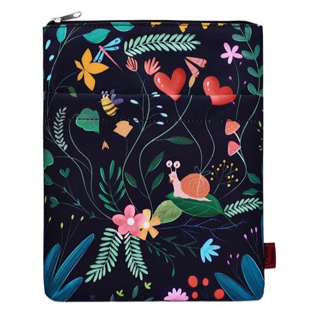 Housse de protection pour livre de poche avec fermeture éclair - Motif escargot mignon - Noir - Taille M - 27