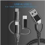 Câble Chargeur Multi Embout, 5 en 1 Câble Multi USB A/C [1M] Câble multi chargeur de Chargement Charge Rapide avec Micro USB Typ