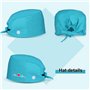 Comius Sharp 6 Pièces Bonnet Gommage Bouffant, Casquettes de Travail Réglable Respirants, Casquette Imprimé Unisexe pour Fournit