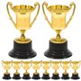 10Pièces Trophées Mini Plastique Or pour Garçon Fille Récompenses de Compétition et Jouets Éducatifs pour et Activités Scolaires