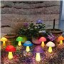 Homeleo Lot de 8 lampes solaires en forme de champignon craquelé pour extérieur - Décoration de jardin pour l'extérieur - Champi