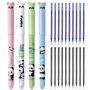 Lot de 4 stylos à bille effaçables avec 20 recharges