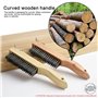 Oumuik Lot de 2 brosses métalliques avec manche en bois, brosse métallique pour enlever la rouille