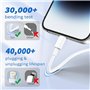 Câble iPhone [1+1+2+2M/Lot de 4] Certifié MFi, Cable Chargeur iPhone pour iPhone 14 13 12 11 Pro Max/XS/XR/8/7/6/SE, Câble Light
