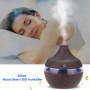 300 ML Humidificateur d'Air Ultrasonique Deep Wood Grain Huile Essentielle Cool Air Mist Aroma Diffuseur Coloré LED Night Light 