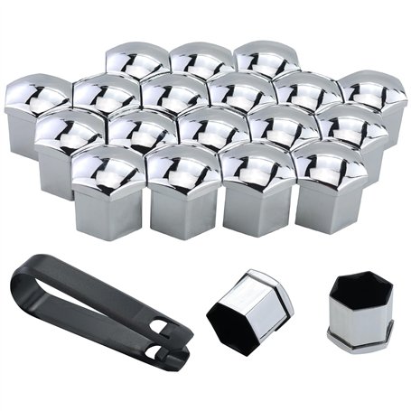 MAOQYE Lot de 20 cache-écrous de roue universels avec outil de démontage pour voitures