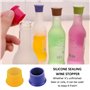 HDGSAFD 10 Bouchons De Vin, Bouchons De Vin Mousseux Réutilisables en Silicone, Ensemble De Bouchons De Rechange pour Bouteilles