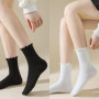 HDGSAFD 5 paires de chaussettes à volants, chaussettes à volants pour femme, chaussettes à volants pour femme, chaussettes d'été