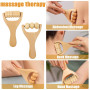 Uoimky Lot de 3 rouleaux de massage en bois avec poignée - Anti-cellulite - Pour le dos, les jambes, le cou, la cellulite - Rela