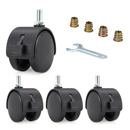 Roulettes pour Meubles - 4 Pcs de Rouleaux de 2 Pouces avec Frein
