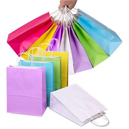 Sac Papier Kraft Multicolore - 30 Pièces Pochette Cadeau pour Anniversaire