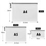 15 Pièces Pochette Document A4+A5+A6 Pochette Plastique Pochette Zip Pochette Transparente Pochette Rangement pour les Fournitur