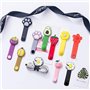 Lot de 12 organiseurs de câbles en silicone avec bouton pression en métal - Réutilisables - Motif dessin animé