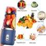 Mélangeur Portable Smoothie Maker, mélangeur personnel USB Rchargeable, 400ML fruits Veggie coupe Juicer avec 6 lames et couverc