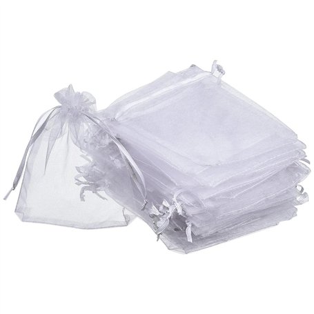 YOYEAH Lot de 200 sachets en organza 7 x 9 cm : pochettes à bijoux et cadeaux avec cordon de serrage
