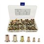Lot de 150 écrous à rivets filetés en acier au carbone - Assortiment de capuchons M3 M4 M5 M6 M8 M10 - Écrous à rivets à tête pl