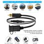 Hoembpn 30cm Prise Din Mâle Européenne Adaptateur Allume-cigare Rallonge Étanche avec Fusible 10A, 12V/24V Din Male Plug Secteur