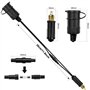 Hoembpn 30cm Prise Din Mâle Européenne Adaptateur Allume-cigare Rallonge Étanche avec Fusible 10A, 12V/24V Din Male Plug Secteur
