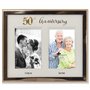Lawrence Frames Cadre photo double en métal doré pour 50e anniversaire de mariage 10 x 15 cm
