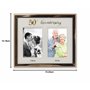 Lawrence Frames Cadre photo double en métal doré pour 50e anniversaire de mariage 10 x 15 cm