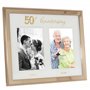 Lawrence Frames Cadre photo double en métal doré pour 50e anniversaire de mariage 10 x 15 cm