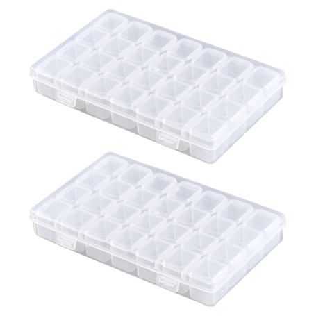 Lot De 2 Boîtes De Rangement Avec 28 Compartiments