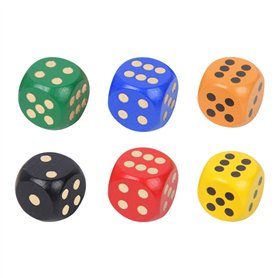 RELKLYU 6 Pièces De Dés en Bois De 4 Cm, Accessoires De Jeu, Jeux Interactifs, Lancement De Jeux, Jouets De Puzzle Créatifs. RELKLYU 6 Pièces De Dés en Bois De 4 Cm