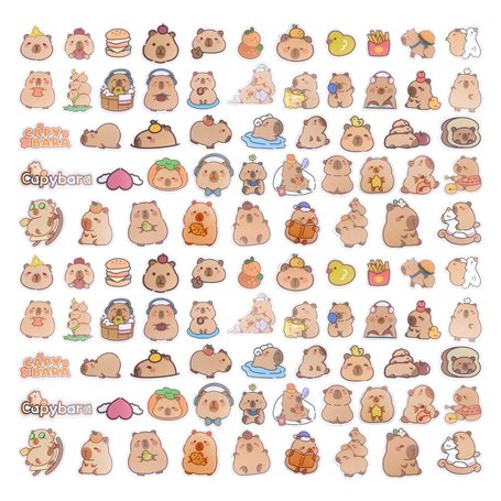 EHDWXVZM 100 Autocollants Capybar