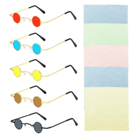 YSDYY 5 Pièces Runde Frame Eyes Et 5 Tissus en Verre Noir