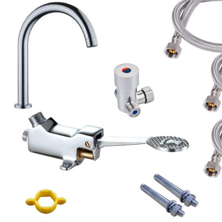 LukLoy Robinet à pédale d'eau chaude et froide G1/2