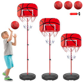 WUSUPU Panier de Basket Enfant,Panier de Basket Exterieur Inclure 3 balles,2 Filet,Pompe,Hauteur Réglable de 50-150 cm,Panier de WUSUPU Panier de Basket Enfant