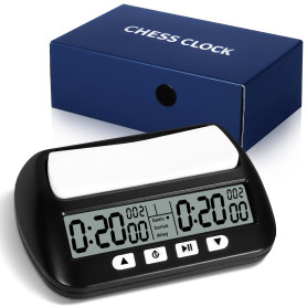 KIMIGO Horloge d'Échecs Numérique Professionnelle avec Affichage Multifonction – Compte à rebours/Bonus/Délai, 4 Boutons de Comm KIMIGO Horloge d'Échecs Numérique Professionnelle avec Affichage Multifonction – Compte à rebours/Bonus/Délai