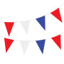 Guirlande de fanions rouges blanches et bleues de 10 m